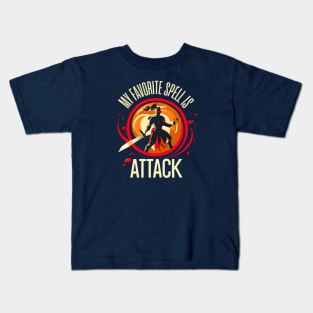 My Favorite Spell is Attack - Funny RPG Kids T-Shirt